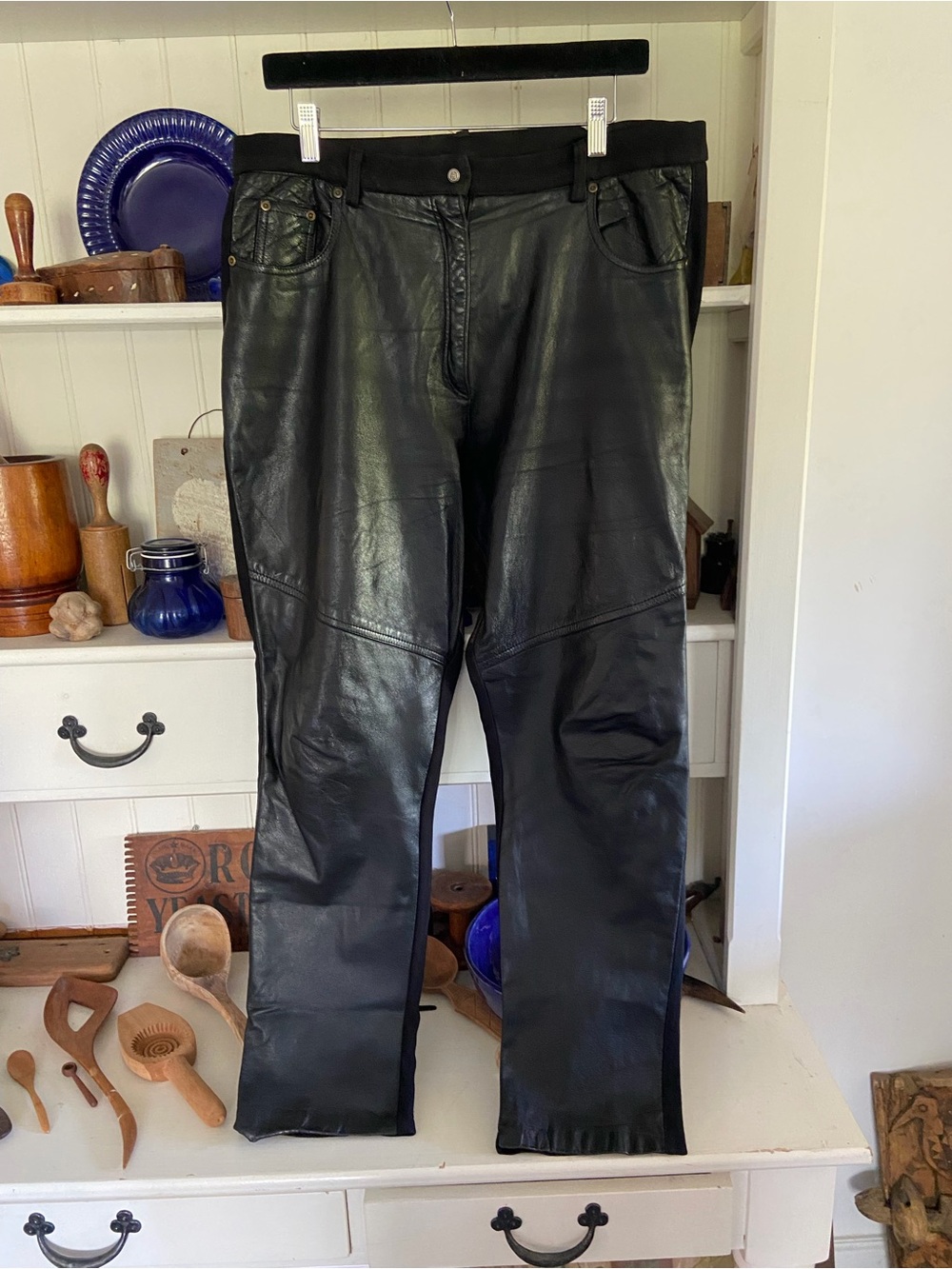 Men's Black Leather riding pants